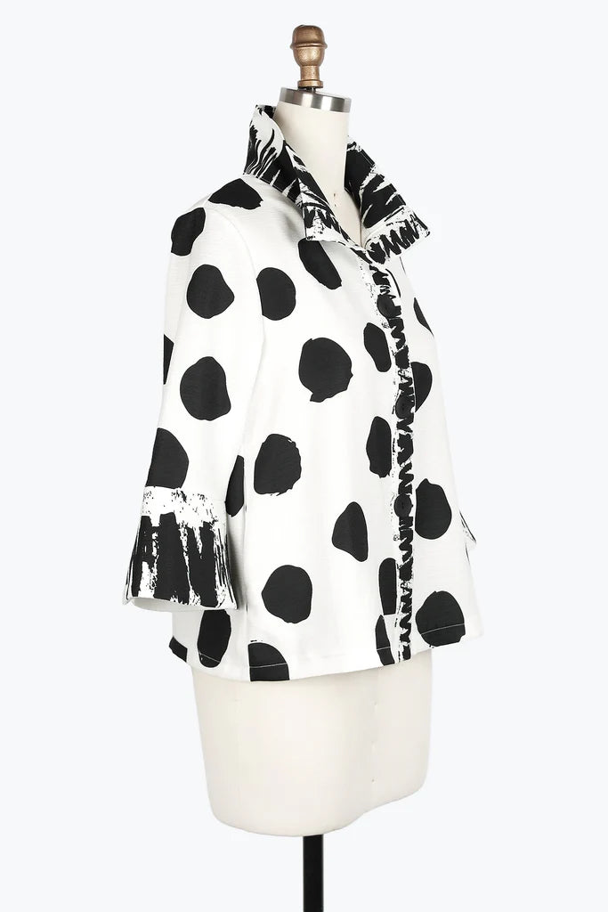 DAMEE MARBLE SWIRL SHORT JKT - 4938 - WHT