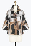 DAMEE ABSTRACT ART QUILTED JKT - 4940 - BRN