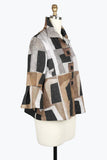 DAMEE ABSTRACT ART QUILTED JKT - 4940 - BRN