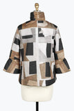 DAMEE ABSTRACT ART QUILTED JKT - 4940 - BRN