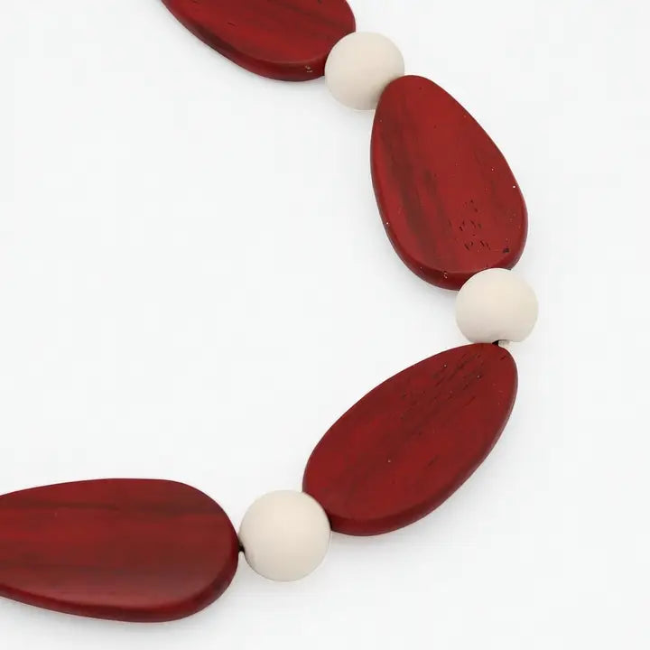 SYLCA Freya Metallic Red Colorful Necklace - SD26N08 - RED