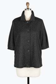 DAMEE HEATHERED HERRINGBONE MID JKT - 4948 - BLK