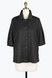 DAMEE HEATHERED HERRINGBONE MID JKT - 4948 - BLK