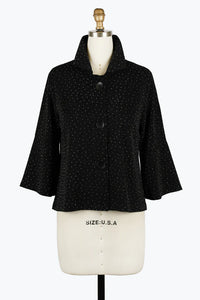 DAMEE METALLIC CROPPED JKT - 4952 - BLK