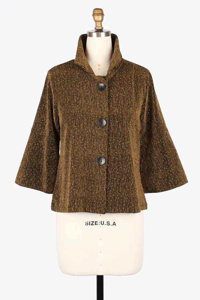 DAMEE CROPPED SPARKLE JKT - 4952-GLD
