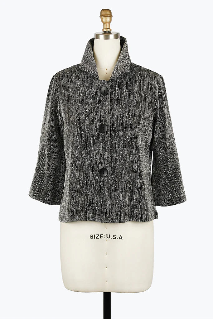 DAMEE METALLIC CROPPED JKT - 4952 - SLV