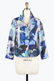 DAMEE ABSTRACT PAINTING BIKER JKT - 4954 - BLU