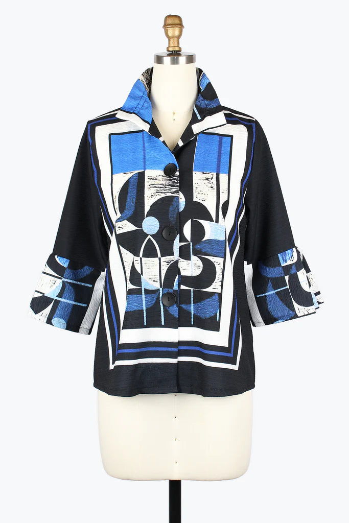 DAMEE FRAMED ART JKT - 4957 - BLU