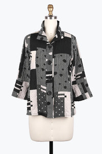 DAMEE MULTI-PATTERN SEERSUCKER JKT - 4958 - BLK