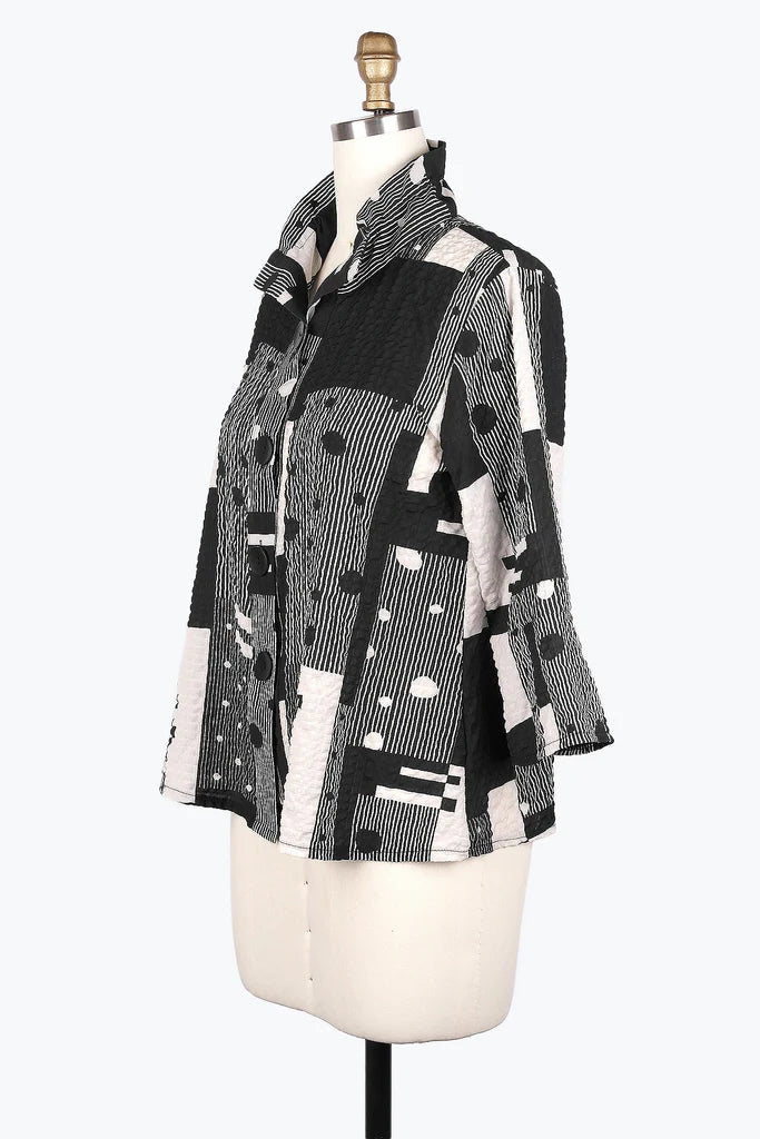 DAMEE MULTI-PATTERN SEERSUCKER JKT - 4958 - BLK