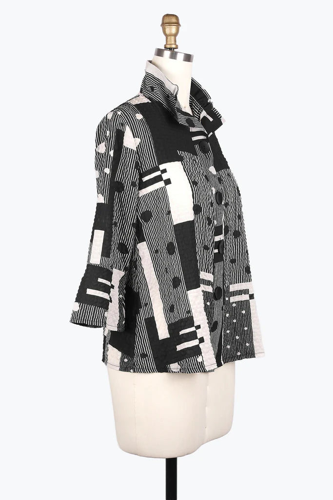 DAMEE MULTI-PATTERN SEERSUCKER JKT - 4958 - BLK