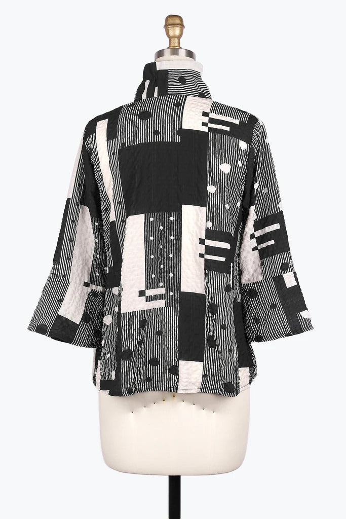 DAMEE MULTI-PATTERN SEERSUCKER JKT - 4958 - BLK