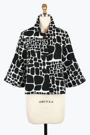 DAMEE PEBBLE PATTERN CROPPED JKT - 4962 - BLK