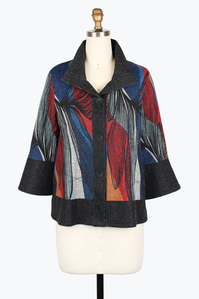 DAMEE ABSTRACT PEN ART JKT - 4999-MLT