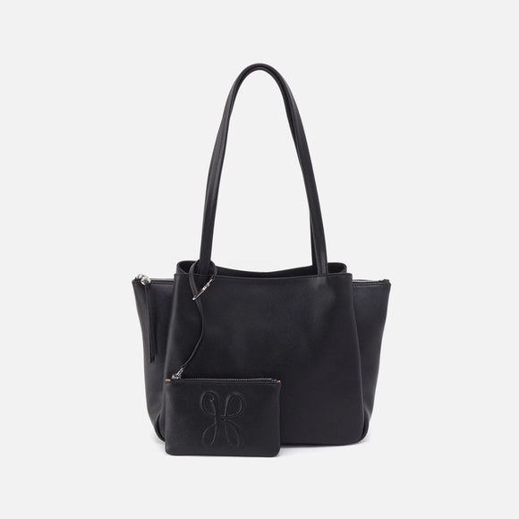 HOBO - Essential Medium Tote - BLACK IN SOFT SAFFIANO LEATHER