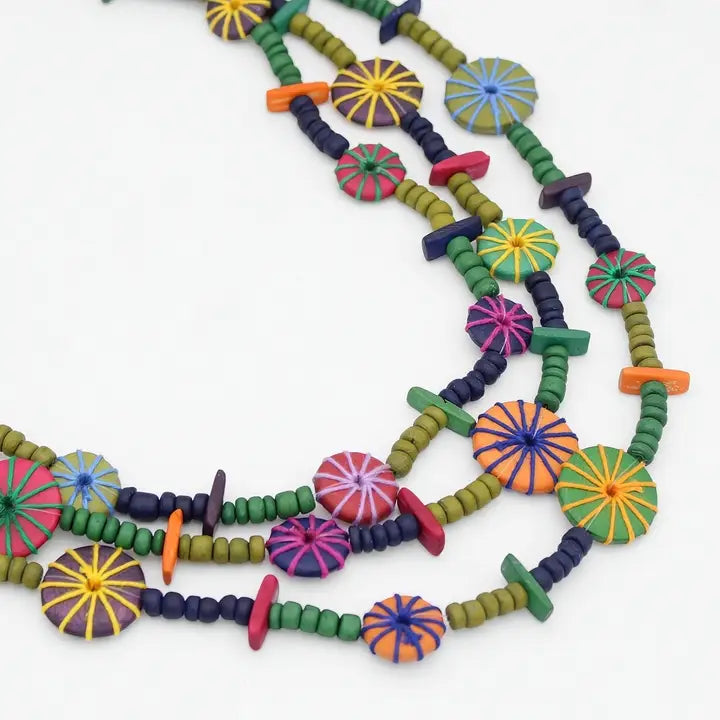 SYLCA Multicolor Teagan Triple Necklace