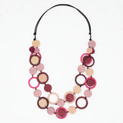SYLCA Circle Cut Out Necklace - BP25N30 - MAGENTA
