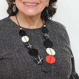 SYLCA Black Alida Circle Statement Necklace