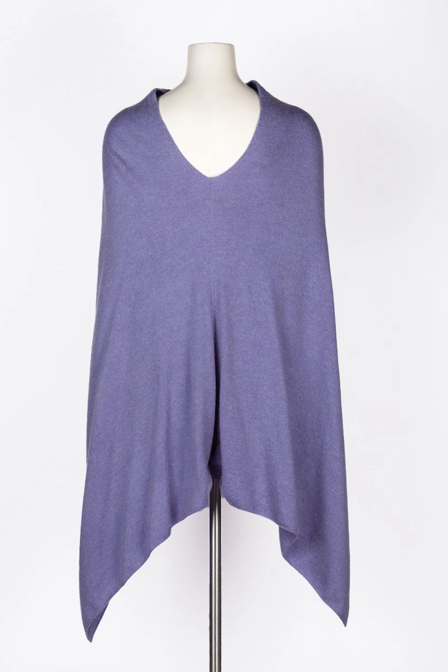 Dolma Cashmere Poncho - PERIWINKLE