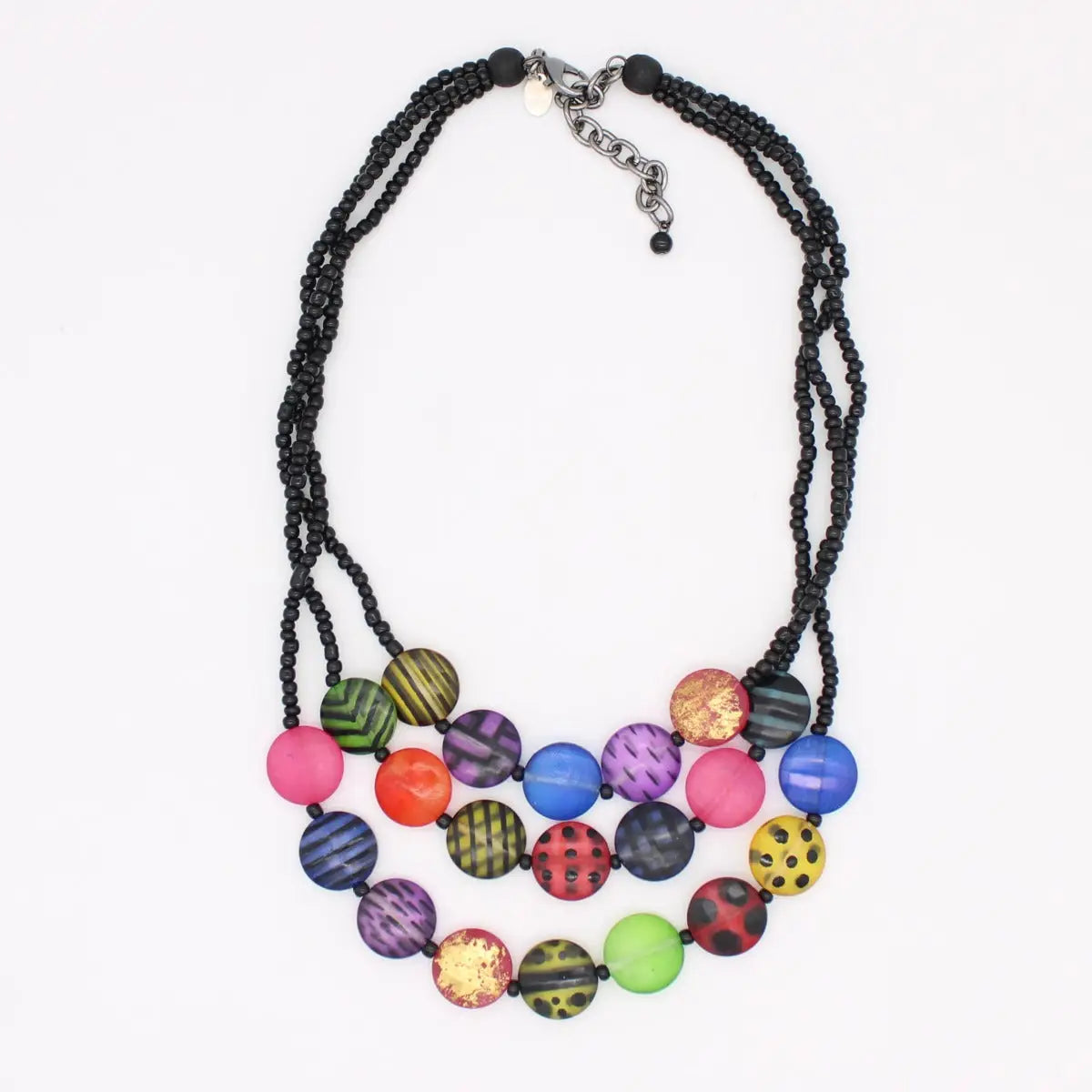 SYLCA Multi Sea Stone Triple Strand Necklacee - LS26N09 - MULTI