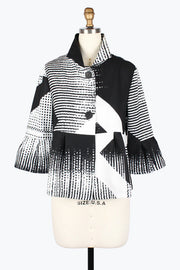 DAMEE ABSTRACT PATTERN SHORT JKT - 5003-WHT