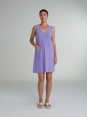 CUT LOOSE - Linen Cotton Jersey Wrap Bodice Dress - 5010304