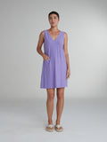CUT LOOSE - Linen Cotton Jersey Wrap Bodice Dress - 5010304Sp