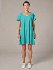 CUT LOOSE Linen Cotton Jersey V-Neck Swing Dress - 5011141