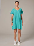 CUT LOOSE Linen Cotton Jersey V-Neck Swing Dress - 5011141