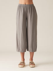 CUT LOOSE -  Linen Cotton Jersey Crop Pant with Darts - 5012088