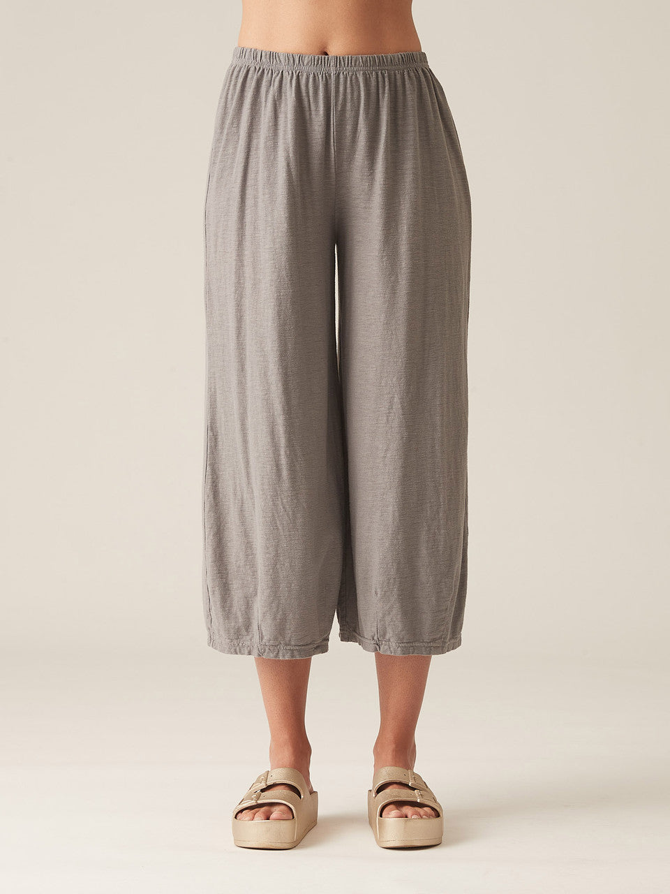 CUT LOOSE -  Linen Cotton Jersey Crop Pant with Darts - 5012088