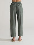CUT LOOSE - Linen Cotton Jersey Raw Hem Barrel Pant - 5012226