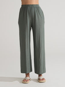 CUT LOOSE - Linen Cotton Jersey Raw Hem Barrel Pant - 5012226