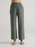 CUT LOOSE - Linen Cotton Jersey Raw Hem Barrel Pant - 5012226