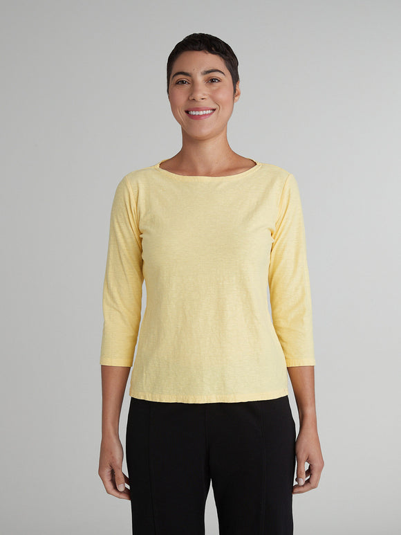 CUT LOOSE - Linen Cotton Jersey Boatneck Top - 5015060Sp