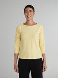 CUT LOOSE - Linen Cotton Jersey Boatneck Top - 5015060Sp