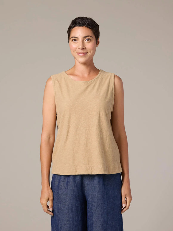 CUT LOOSE Linen Cotton Jersey Shell w/ Wide Facing - 5015331