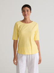 CUT LOOSE - Linen Cotton Jersey Elbow Tee - 5016615