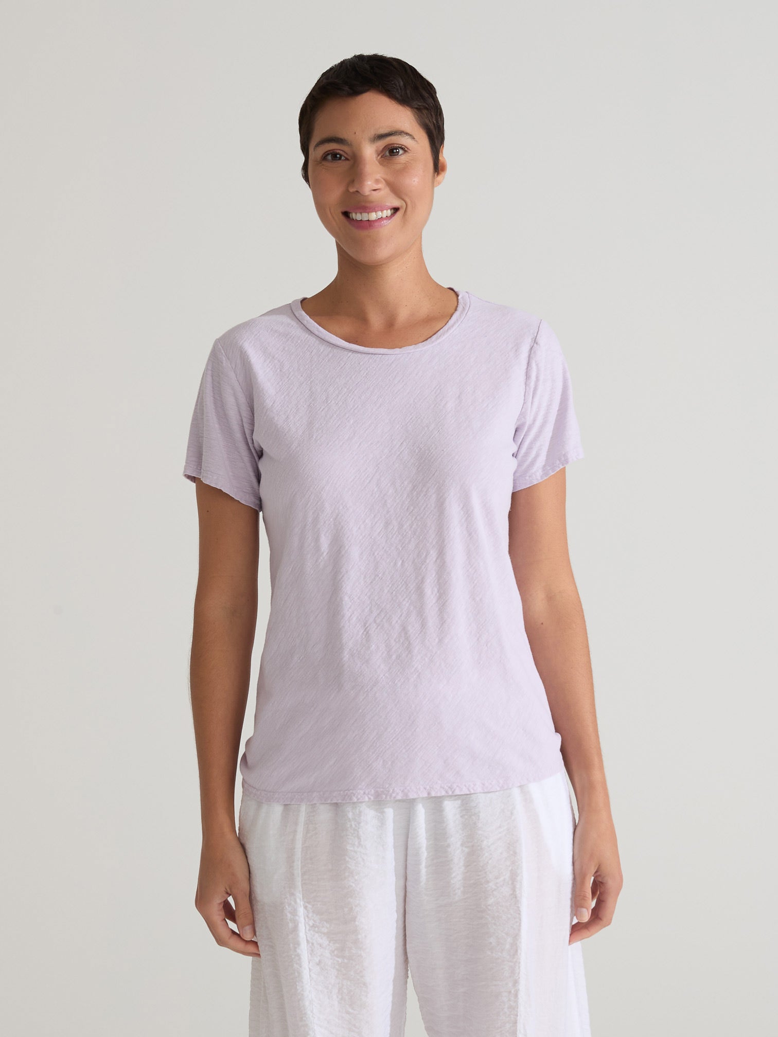 CUT LOOSE - Linen Cotton Jersey S/S Bias Tee - 5016620