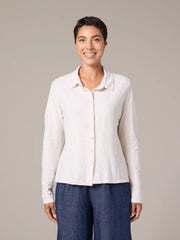 CUT LOOSE Linen Cotton Jersey Fitted Shirt - 5016635