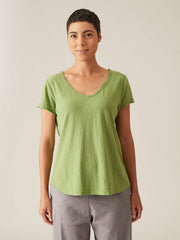 CUT LOOSE - Linen Cotton Jersey Raw Edge Top - 5016849