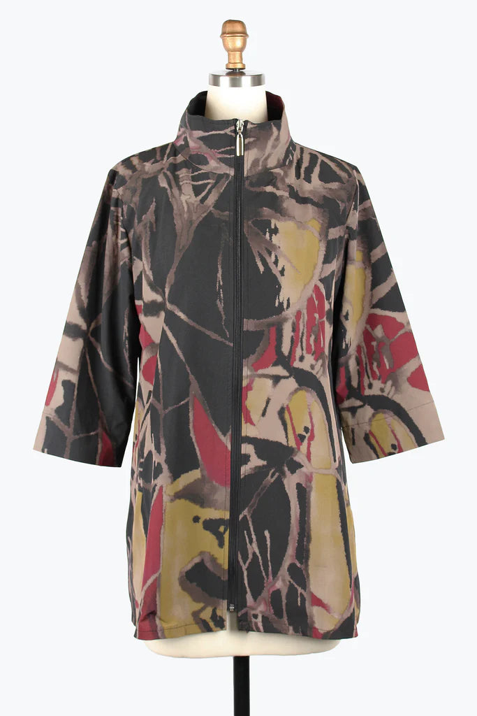 DAMEE ABSTRACT ART LONG WINDBREAKER JKT - 5017-MLT