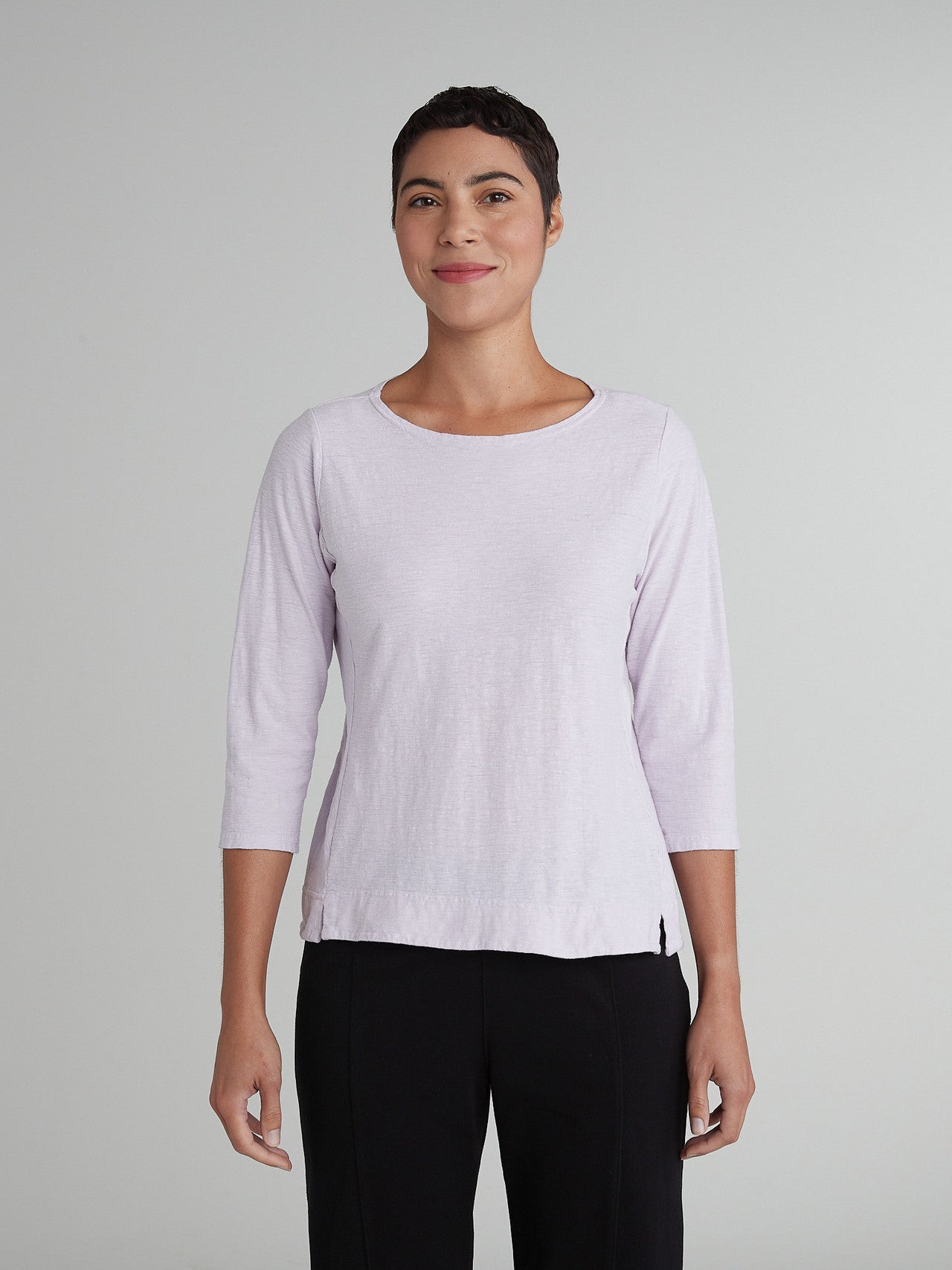 CUT LOOSE - Linen Cotton Jersey Side Panel Top - 5017874