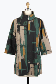 DAMEE ABSTRACT PAINTING LONG WINDBREAKER JKT - 5018-MLT