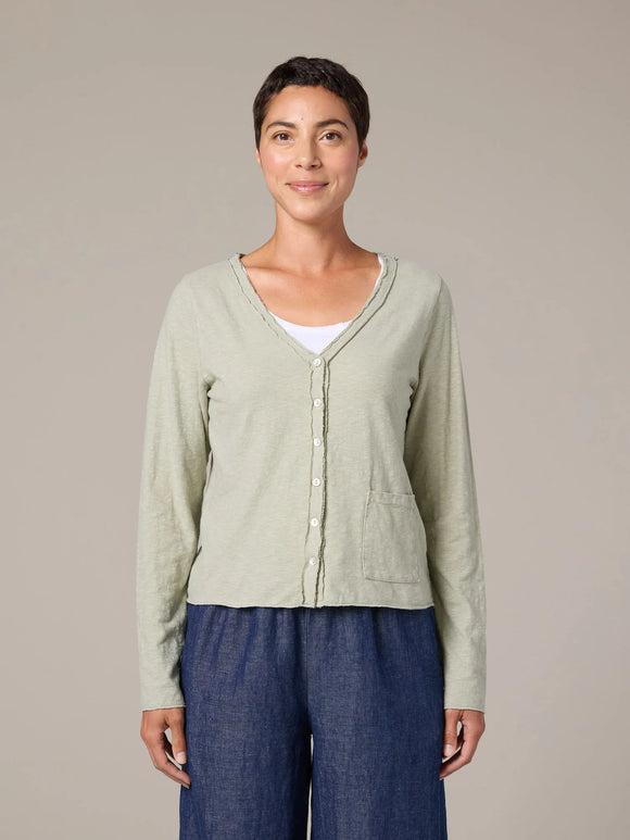 CUT LOOSE Linen Cotton Jersey Crop Pkt Cardi - 5018417