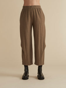 CUT LOOSE - Linen Cotton Jersey Tuck Pant with Pockets - 5022508