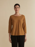 CUT LOOSE - Linen Cotton Jersey Boatneck Tee - 5025060