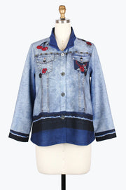 DAMEE DENIM PRINT JKT - 5031-BLU
