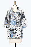 DAMEE COLLAGE ART SWING JACKET - 5035-BLU