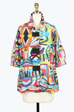 DAMEE COLORFUL ART CRINKLE SWING JACKET - 5040-MLT